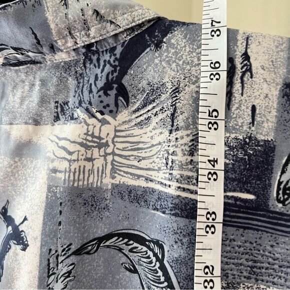 COLUMBIA Sportswear Men's Long Sleeve‎ Button Down Shirt Fish Print Outdoors - Picture 9 of 12